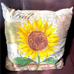 Fall sunflower throw pillow